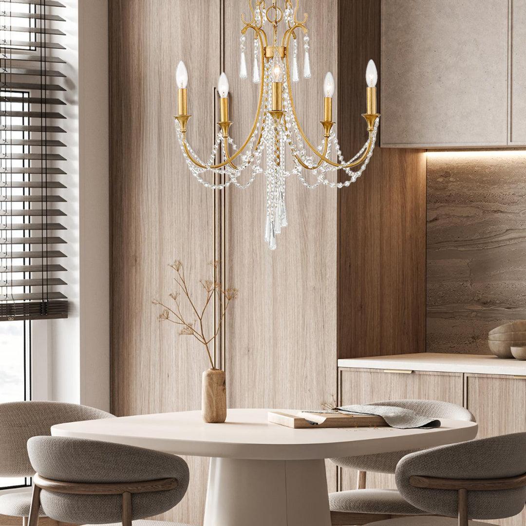 Bailey Collection - 5 Lights Chandelier - Gold