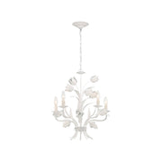 Brittany Collection - White Rose 5 Lights Chandelier