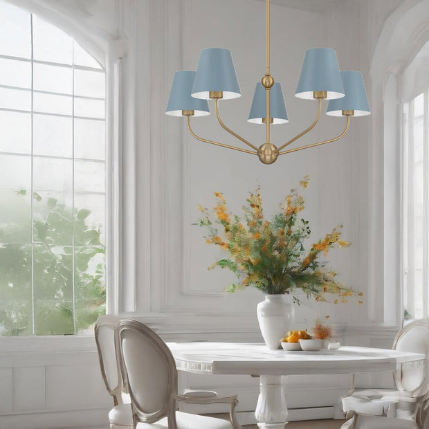 Jori Collection - 5 Lights Chandelier - Blue