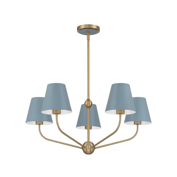 Jori Collection - 5 Lights Chandelier - Blue