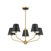 Jori Collection - 5 Lights Chandelier - Black