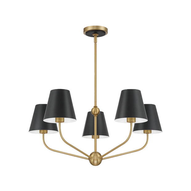 Jori Collection - 5 Lights Chandelier - Black