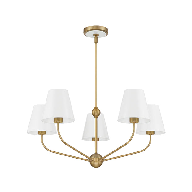 Jori Collection - 5 Lights Chandelier - White