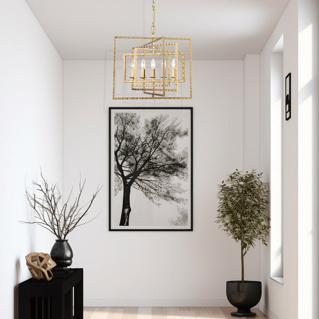 Luxa Collection - 5 Lights Chandelier - Antique Gold