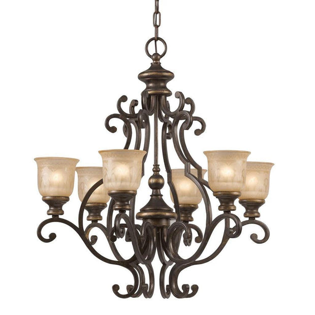 Andover Collection - Bronze Umber 6 Lights Chandelier