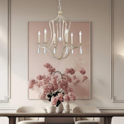 Coco Collection - 6 Light Silver Chandelier
