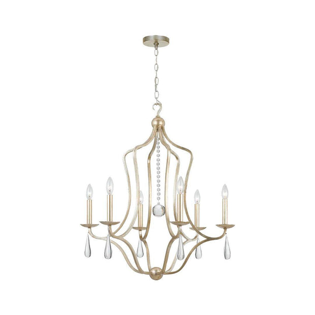 Coco Collection - 6 Light Silver Chandelier