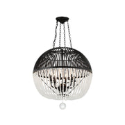 Fiona Collection - Matte Black Chandelier - W:53cm