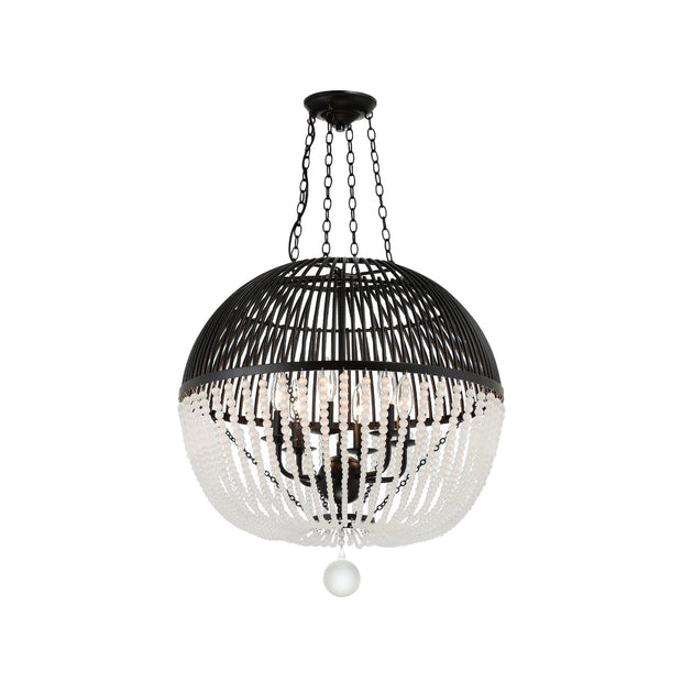 Fiona Collection - Matte Black Chandelier - W:53cm