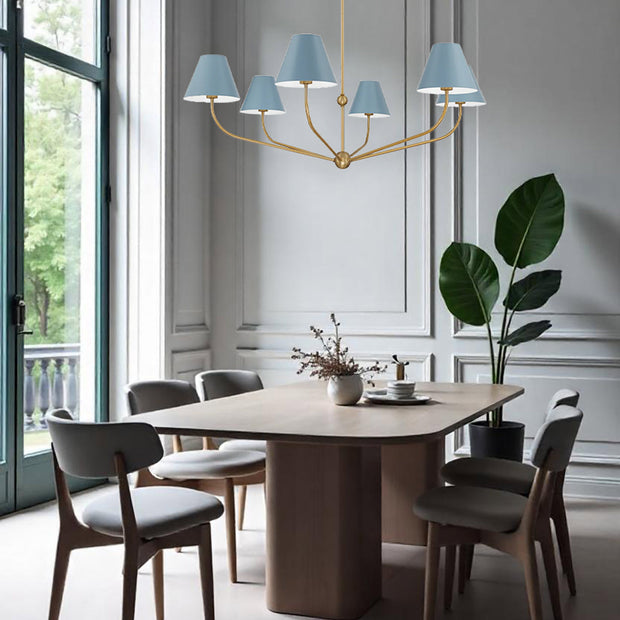Jori Collection - 6 Lights Chandelier - Blue