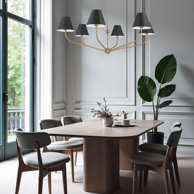 Jori Collection - 6 Lights Chandelier - Black