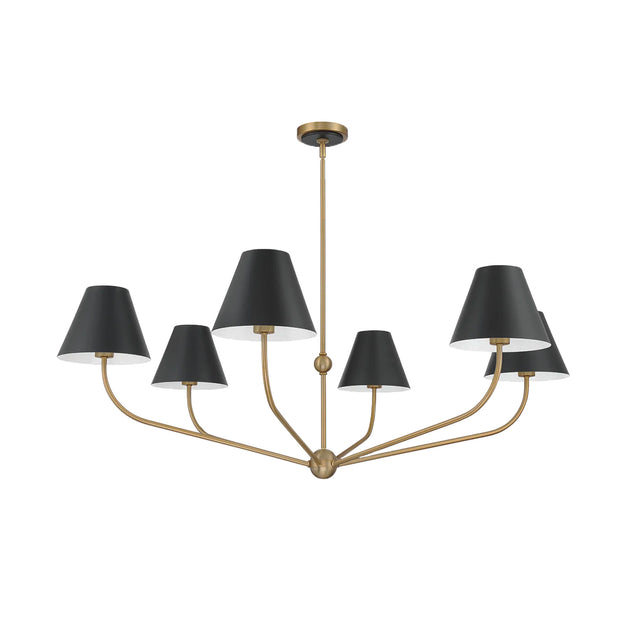 Jori Collection - 6 Lights Chandelier - Black