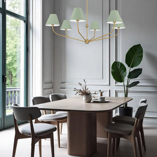 Jori Collection - 6 Lights Chandelier - Green