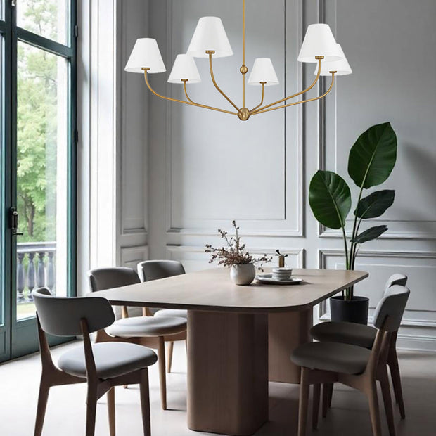 Jori Collection - 6 Lights Chandelier - White