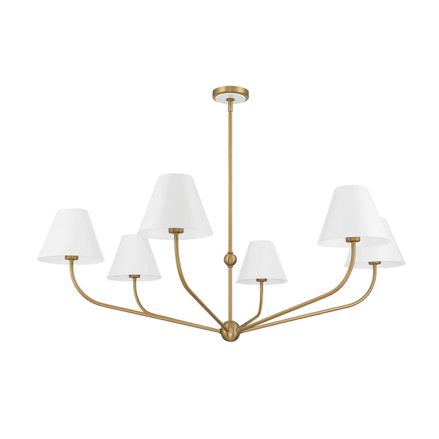 Jori Collection - 6 Lights Chandelier - White