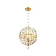 Josie Collection - Antique Gold & Clear Glass Pendant - W:56cm