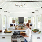 Royston Collection - 6 Light Chandelier - Satin Brass & Matte Black - W:137cm