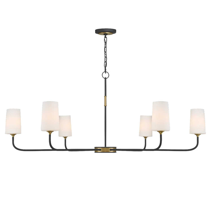 Royston Collection - 6 Light Chandelier - Satin Brass & Matte Black - W:137cm