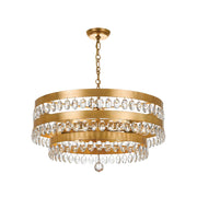 Silas Collection - 3 Tier Antique Gold Chandelier - W:66cm