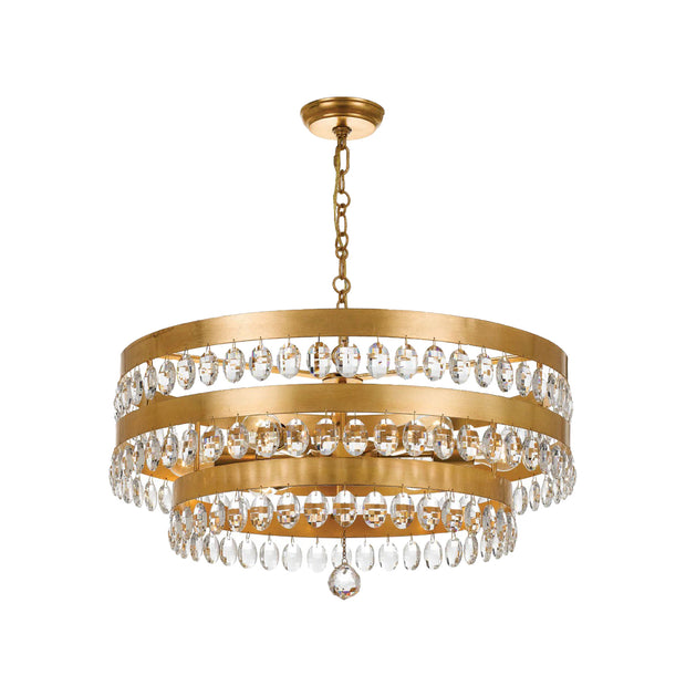 Silas Collection - 3 Tier Antique Gold Chandelier - W:66cm