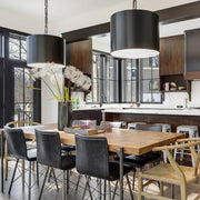 Victor Collection - Pendant - Matte Black & White - W:50cm