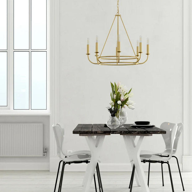 Bleecker Collection - 8 Lights Chandelier - Aged Brass