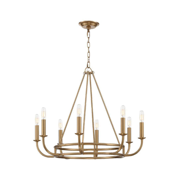 Bleecker Collection - 8 Lights Chandelier - Aged Brass