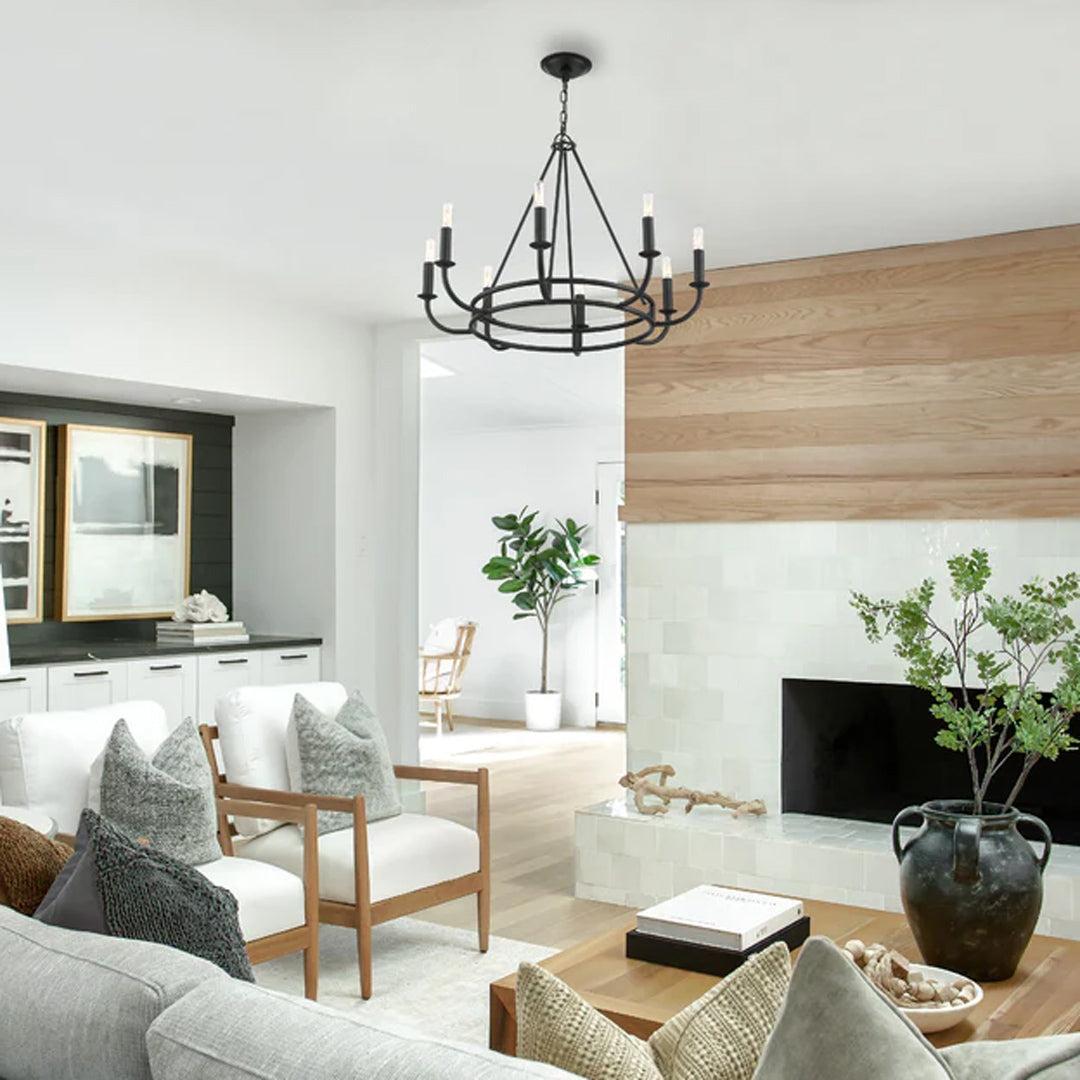 Bleecker Collection - 8 Lights Chandelier - Matte Black