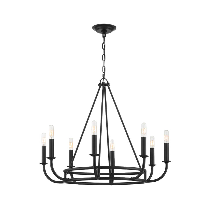 Bleecker Collection - 8 Lights Chandelier - Matte Black