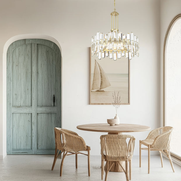 Capri Collection - Aged Brass Chandelier - 8 Lights