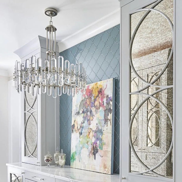Capri Collection - Polished Nickel Chandelier - 8 Lights