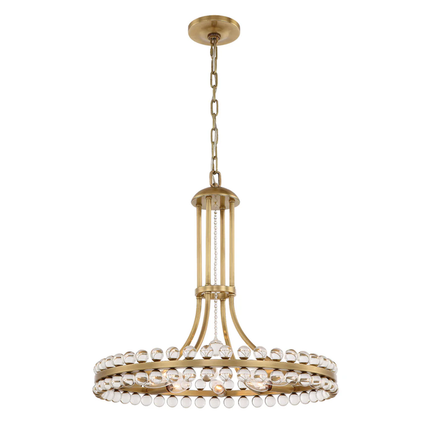 Farris Collection - Aged Brass Chandelier - 8 Lights