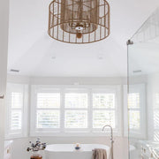 Jana Collection - Pendant - Rattan - W:78.7cm