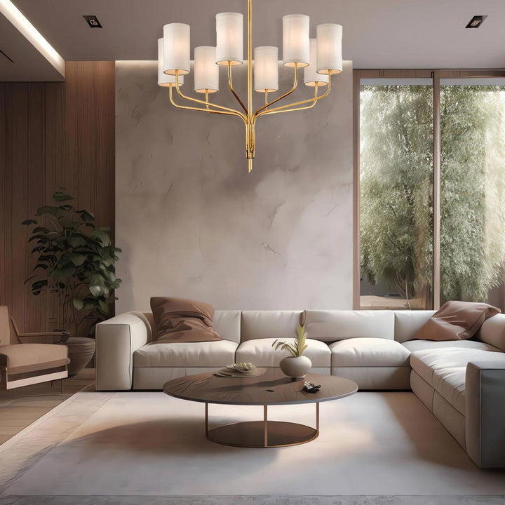 Collier Collection - 8 Lights Chandelier - Gold Leaf