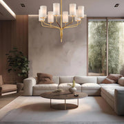 Collier Collection - 8 Lights Chandelier - Gold Leaf