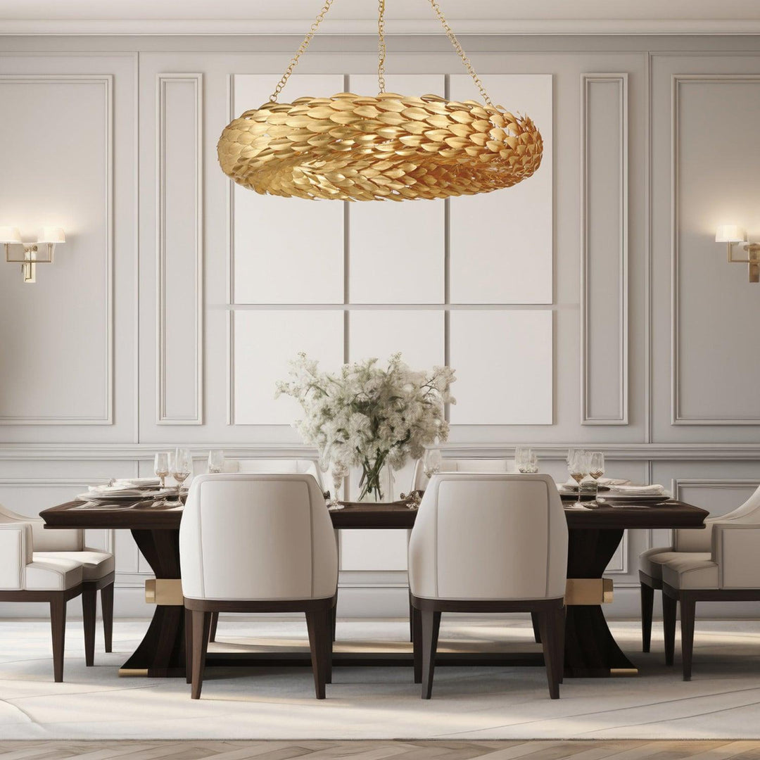 Laurel Collection - Ring Chandelier - Antique Gold - W:85cm