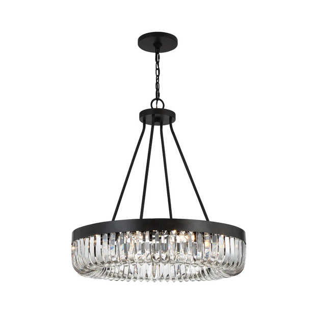 Clover Collection - 8 Lights Ring Chandelier - Charcoal Bronze