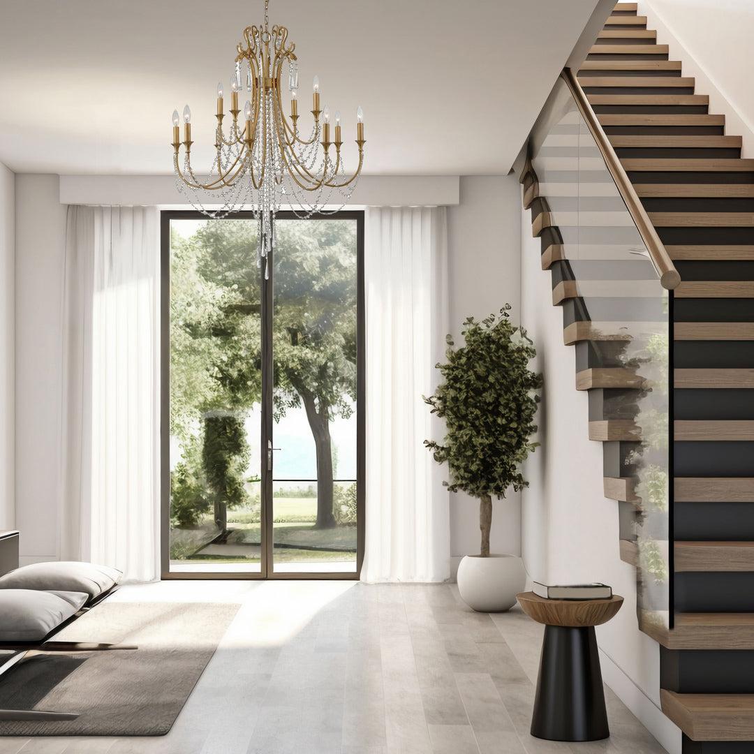 Bailey Collection - 12 Lights Chandelier - Gold