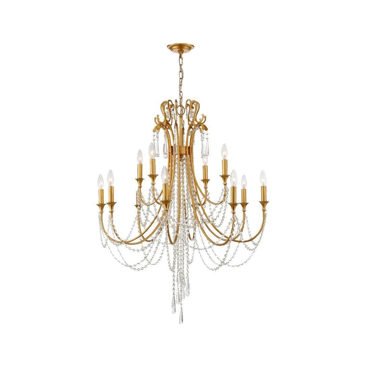 Bailey Collection - 12 Lights Chandelier - Gold