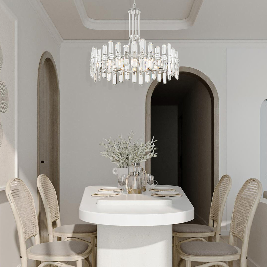 Capri Collection - Polished Nickel Chandelier - 12 Lights