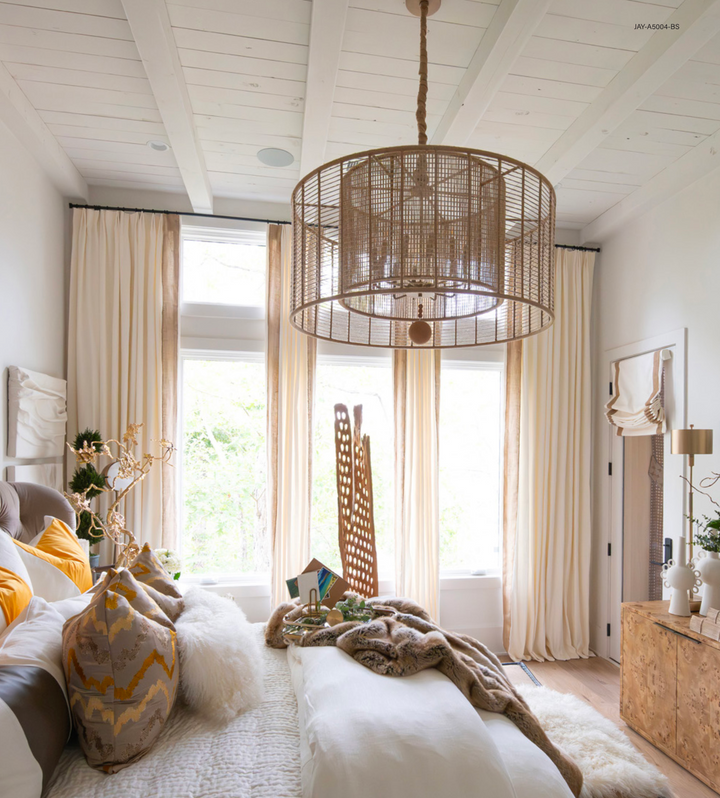 Jana Collection - Pendant - Rattan - W:108.5cm