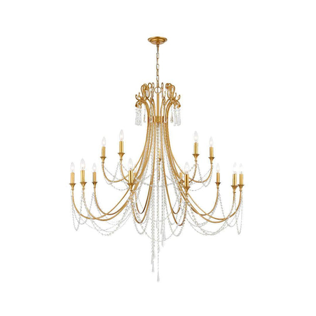 Bailey Collection - 15 Lights Chandelier - Gold