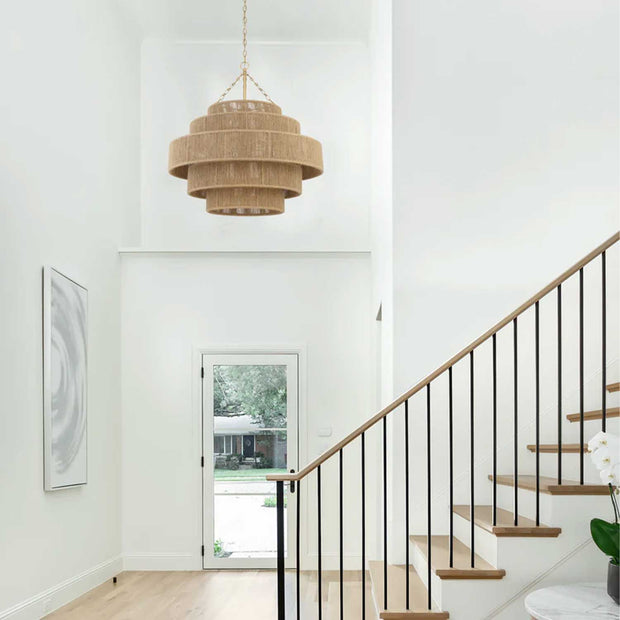 Soto Collection - 5 Layer Chandelier - Rattan