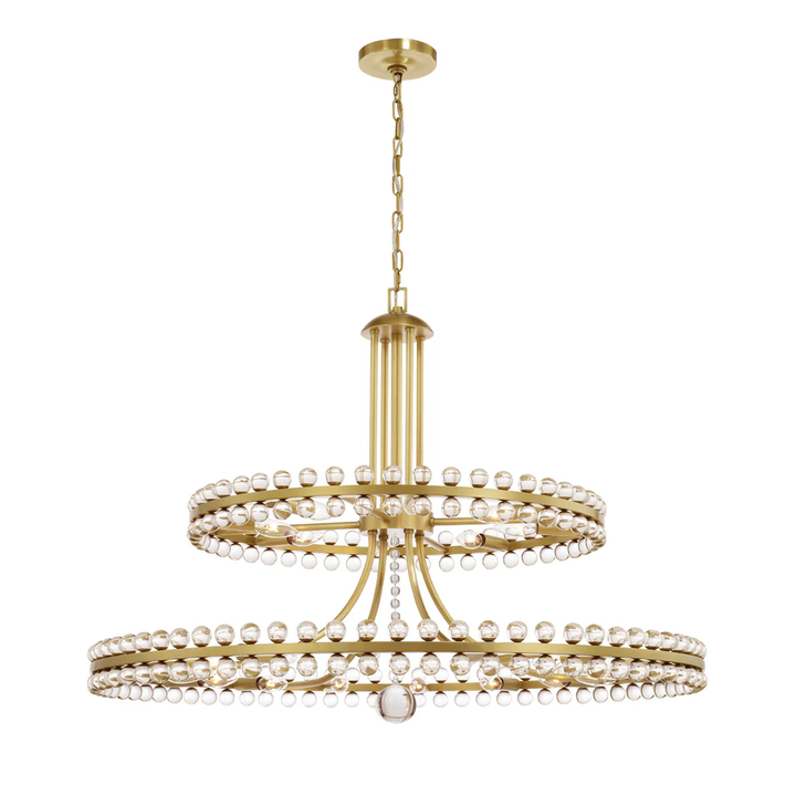 Farris Collection - Aged Brass Chandelier - 2 Tier
