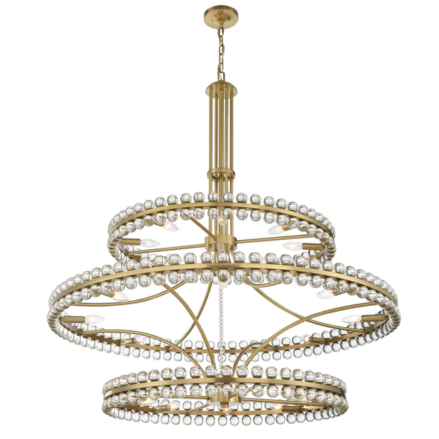 Farris Collection - Aged Brass Chandelier - 3 Tier