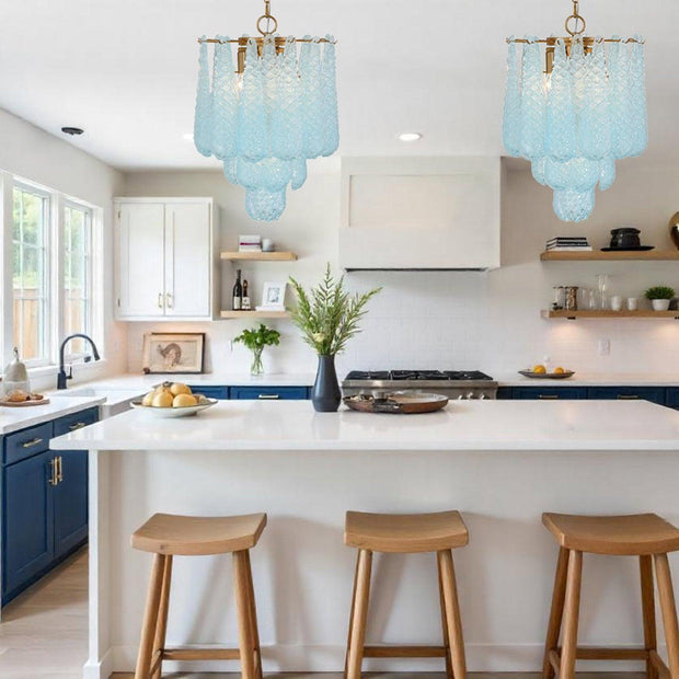 Libby Collection - 4 Lights Pendant - Blue