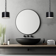 Victor Collection - Pendant - Matte Black & White - W:30cm