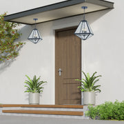 Tori Collection - Black Charcoal Outdoor Pendant - Clear Water Glass