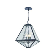 Tori Collection - Black Charcoal Outdoor Pendant - Clear Water Glass