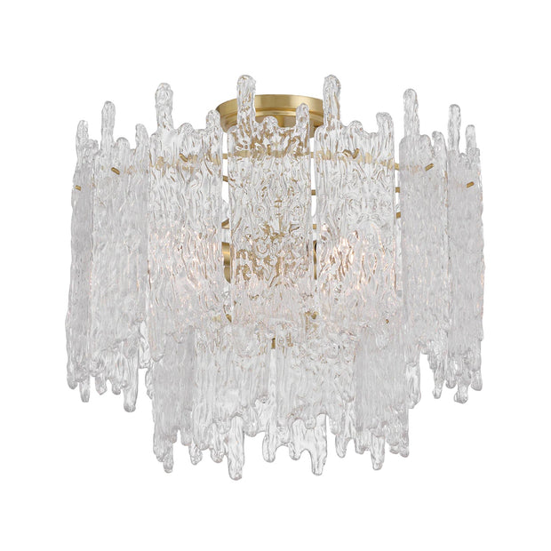 Lofton 3 Lights Semi Flush - Satin Brass